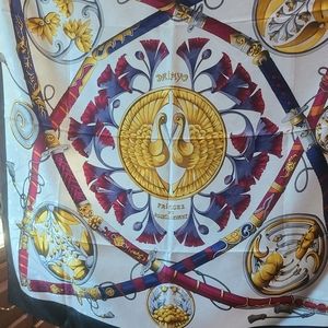 Hermes Paris Silk Swans Scarf w/original. Box